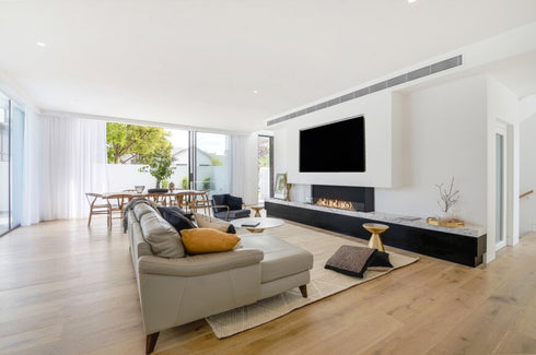 Ecosmart Fire Flex 86BY.BXR Bay Fireplace Insert - Black Finish / Black Burner - ESF.FX.86BY.BXR.B
